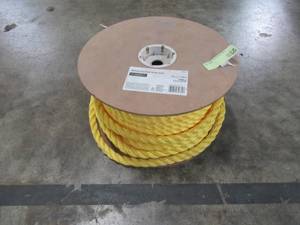 lot 56 image: Everbilt 34 in. x 150 ft. Polypropylene Twist Rope, Yellow 72680