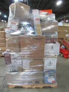 lot 159 image: WHOLESALE MIXED PALLET OF LIGHTING, CEILING FANS, GARAGE ITEMS AND MORE