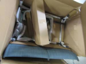 lot 209 image: Hampton Bay Crestridge Padded Sling Outdoor Glider in Conley Denim RTS019N-CB