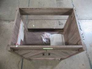 lot 214 image: AGH Deco 24 in. W x 18.5 in. D Vanity in Dark Grey with Ceramic Vanity Top in White with White Basin IBV009DGCE