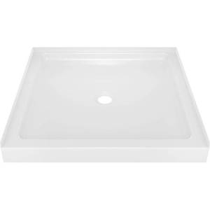 lot 619 image: Delta Classic 400 36 in. x 36 in. Single Threshold Shower Base in High Gloss White, 40054
