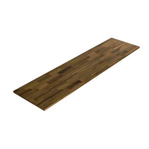 lot 625 image: Interbuild 6 ft. L x 2 ft. 1.5 in. D x 1 in. T Butcher Block Countertop in Brown Stained Acacia, 122117 - Edgecorner damage.