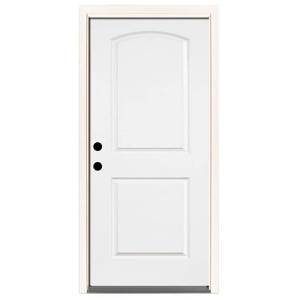 lot 626 image: Steves & Sons 36 in. x 80 in. Premium 2-Panel Roundtop Right-Hand Inswing Primed White Steel Prehung Front Door with 6-916 in. frame, ST21-PR-30-6IRH