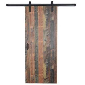 lot 652 image: Envivo 37 in. x 84 in. Antique Bourbon Pine 8215-12 Solid Core Wood Flush Barn Door with Sliding Door Slab, 83164