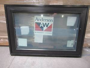 lot 614 image: Andersen Series 100 Casement Vinyl Window in Black. Measures Approximately 35 12 x 23 12 x 2