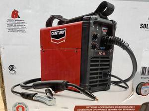 lot 18 image: CENTURY 90 Amp FC90 Flux Core Wire Feed Welder and Gun, 120V