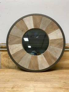 lot 19 image: FIRSTIME 31.5 in. Adler Rustic Wood Decorative Mirror