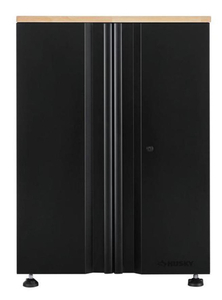 lot 25 image: HUSKY Heavy Duty Welded 28 in. W x 21.5 in. H x 35 in. D 20- Gauge Free Standing 1-Drawer 2-Door Steel Garage Base Cabinet