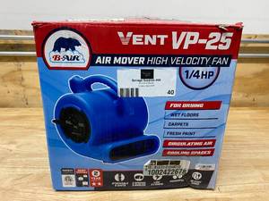 lot 40 image: B-AIR 14 HP Air Mover Blower Fan for Water Damage Restoration Carpet Dryer Floor Home and Plumbing Use in Blue