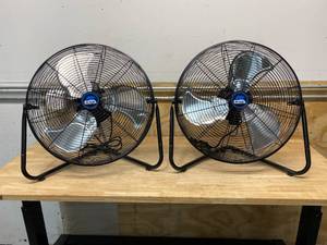 lot 55 image: BLUDRI Lot of Two- 20 in. Firtana-20X High-Velocity Floor Fans in Black