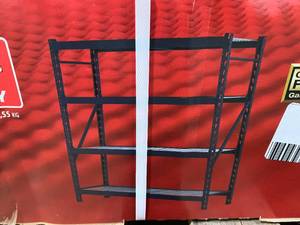 lot 68 image: HUSKY Black 4-Tier Heavy Duty Welded Steel Garage Storage Shelving Unit (77 in. W x 78 in. H x 24 in. D)