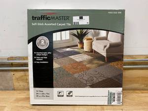 lot 85 image: TRAFFICMASTER Assorted Pattern Commercial Peel and Stick 24 in. x 24 in. Carpet Tile (10 TilesCase) (40 sq. ft. total)