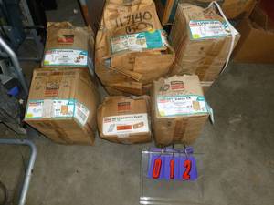 lot 12 image: Qty of 6 boxes Simpson deckrafter hangers. All boxes full or nearly full. One money. As shown.