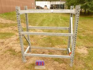 lot 19 image: 5 x 4 12 x 2 Metal Shelfrack. Galvanized. As shown.