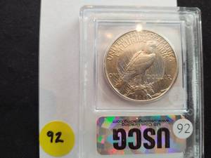 1921 Peace Dollar USCG MS62