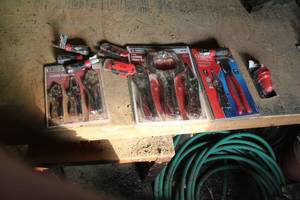 lot 64 image: JobSmart 3-piece Locking Plier Set, Crescent 2-piece Wrench Set, Task Force Shorty Screwdrivers, Superior Tool Tube Brush