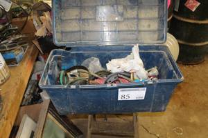 lot 85 image: Tool Box, Solder, Brushes, Pliers, Braided Lines, Headphones, Pipe Valves and Fittings, And More
