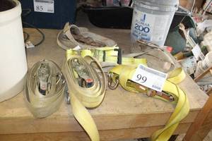 lot 99 image: Lot of (6) Nylon Ratchet Tie-Down Straps
