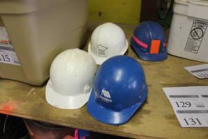 lot 115 image: Hard Hats, Work Gloves
