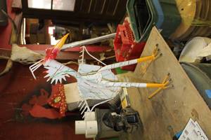 lot 151 image: Rooster Chicken Farm Art Piece