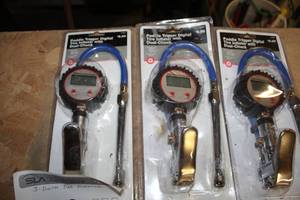 lot 173 image: Lot of (3) Paddle Trigger Digital Tire Inflator with Dual Chuck