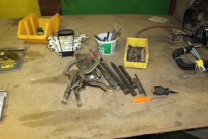 lot 171 image: Vise Grips, Pliers, Combination Wrench Set, Chisels, Punches, Hex Key Socket Set, Drill Bits, And More