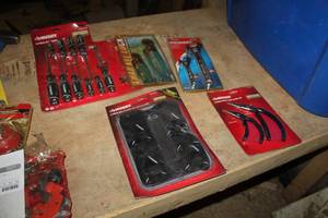 lot 230 image: Husky 2-piece Pistol Grip Plier Set, Husky 5-piece Mini Pliers Set, Husky 14-piece Screwdriver, Channel Lock 2-piece, Crescent Wrench Set 610