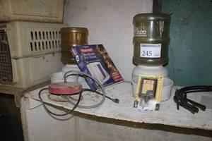 lot 245 image: Lot of (4) Dog Watering Stations, Staywell Medium Pet Door, K-9 Electric Fence Controller