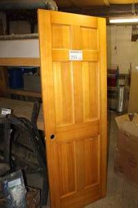 lot 255 image: Solid Wood House Interior Door 6-Panel without Hardware