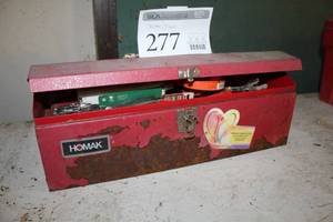 lot 277 image: Metal Tool Box, Metal Hand File, Multi-Tool, Solder, Tool set, Misc. Hand Tools