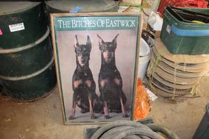 lot 306 image: The Bitches Of Eastwick Doberman Dog Wall Art