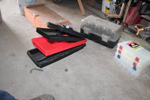 lot 369 image: Lot of (9) Tool Caddies, Tool Box, Parts Organizers
