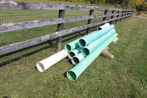lot 391 image: Lot of (9) PVC Pipes 7-34 I.D. 8-12 O.D.