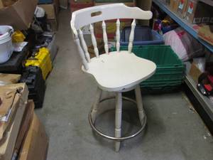 lot 7 image: Solid Wood Swivel Stool 24 12 up ...