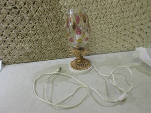 lot 11 image: Vintage Bohemia Marble Base LampLi...
