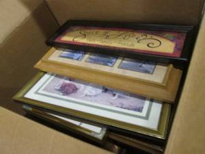 lot 23 image: Box Full of Hanging Wall Decor See ...