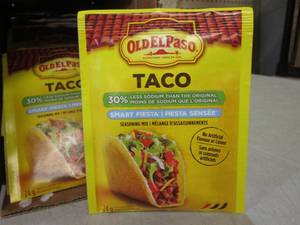 lot 95 image: Case of 32 Pouches Old El Paso Taco...