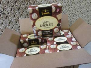 lot 103 image: Case of 6 Boxes Bakers White Chocol...