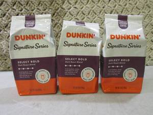 lot 116 image: 3 Bags of Dunkin Donuts Signature S...