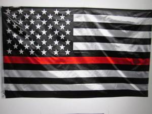 lot 132 image: 3 ft x 5 ft Red Line American Flag ...