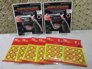 lot 136 image: 2 Super Cap Guns with 6 Packs of Ri...