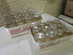 lot 176 image: 24 Canning Jars 12 Pint and 12 Quar...