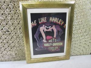 lot 194 image: Harley Davidson  Taz Framed Wall D...