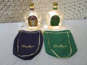 lot 241 image: 2 Lightup Crown Royal Bottles with ...