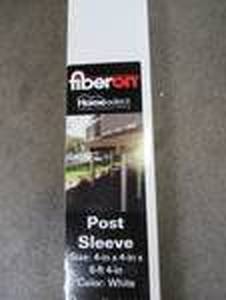 (1 Sleeve) Fiberon 4-in X 4-in X 100-in HomeSelect White Composite Deck Post Sleeve, POST SLV COMP 100 WH - NEW