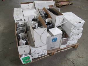 WHOLESALE MIXED PALLET OF MISCELLANEOUS DECKING COLLARS, CAPS, BRACKETS, HARDWARE AND MORE