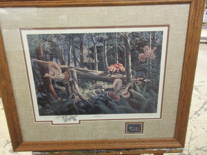 lot 714 image: OUTFOXED BY KEN ZYLLA, HAND SIGNED COMMEMORATIVE PRINT WITH STAMP