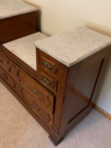 Victorian Walnut Marble Top Dresser