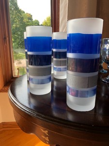 Lot of Six Blue Glasses