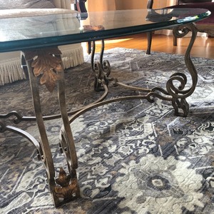 Glass and Metal Coffee Table